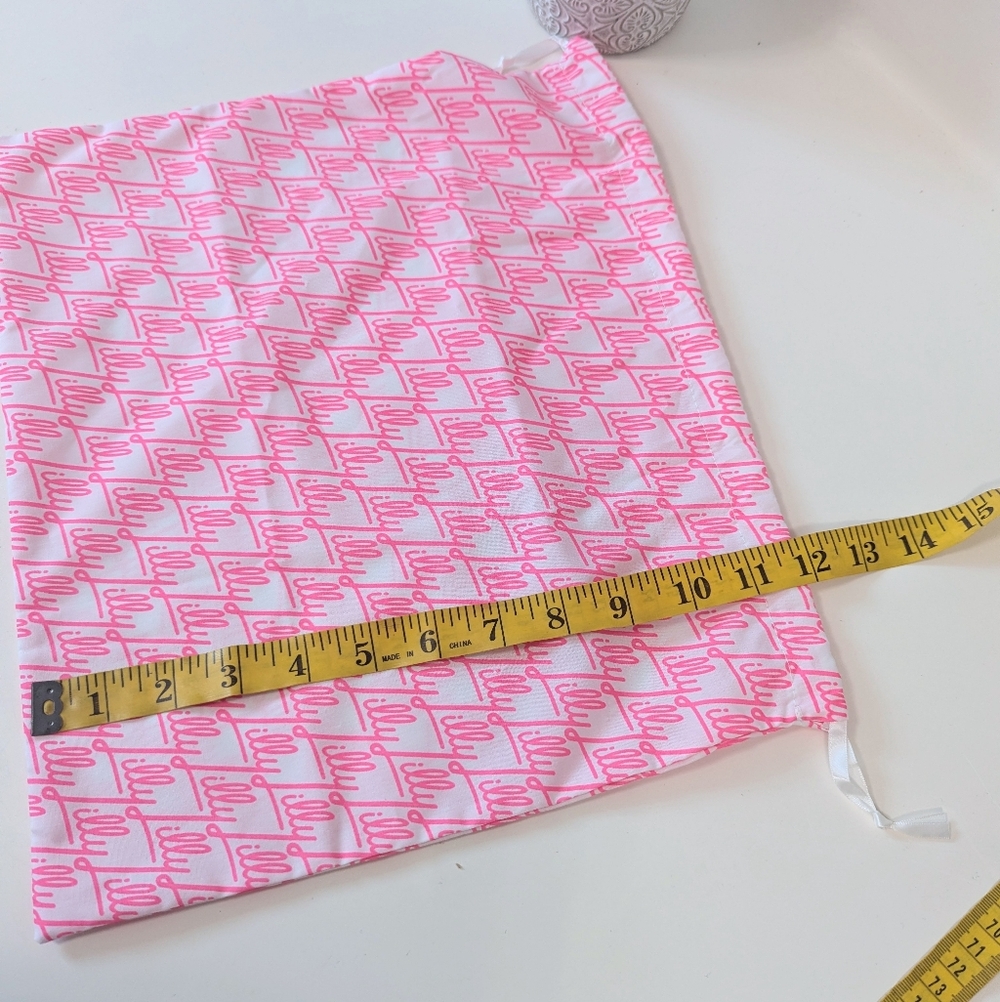 New Lilly Pulitzer Pink Script-Logo Mini Dust Bag - Picture 3 of 4